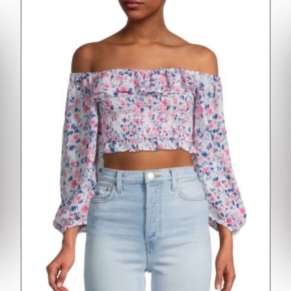 YUMI KIM Off-The-Shoulder Floral-Print
Crop Top size L - Picture 1 of 7